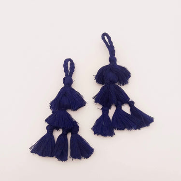 Navy Blue Tassels, Cotton Tassels, Bohemian